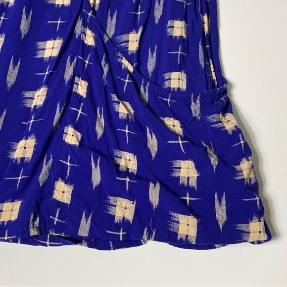 Anthroplogie Holding Horses Blue Abstract Tunic Top W/ Pockets Women's Size M - Picture 4 of 16